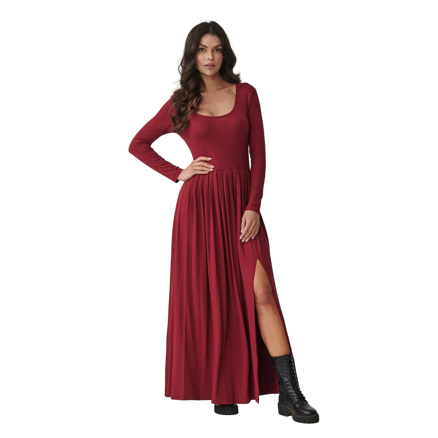 Maxikleid ausgestellt Damen Makadamia M896