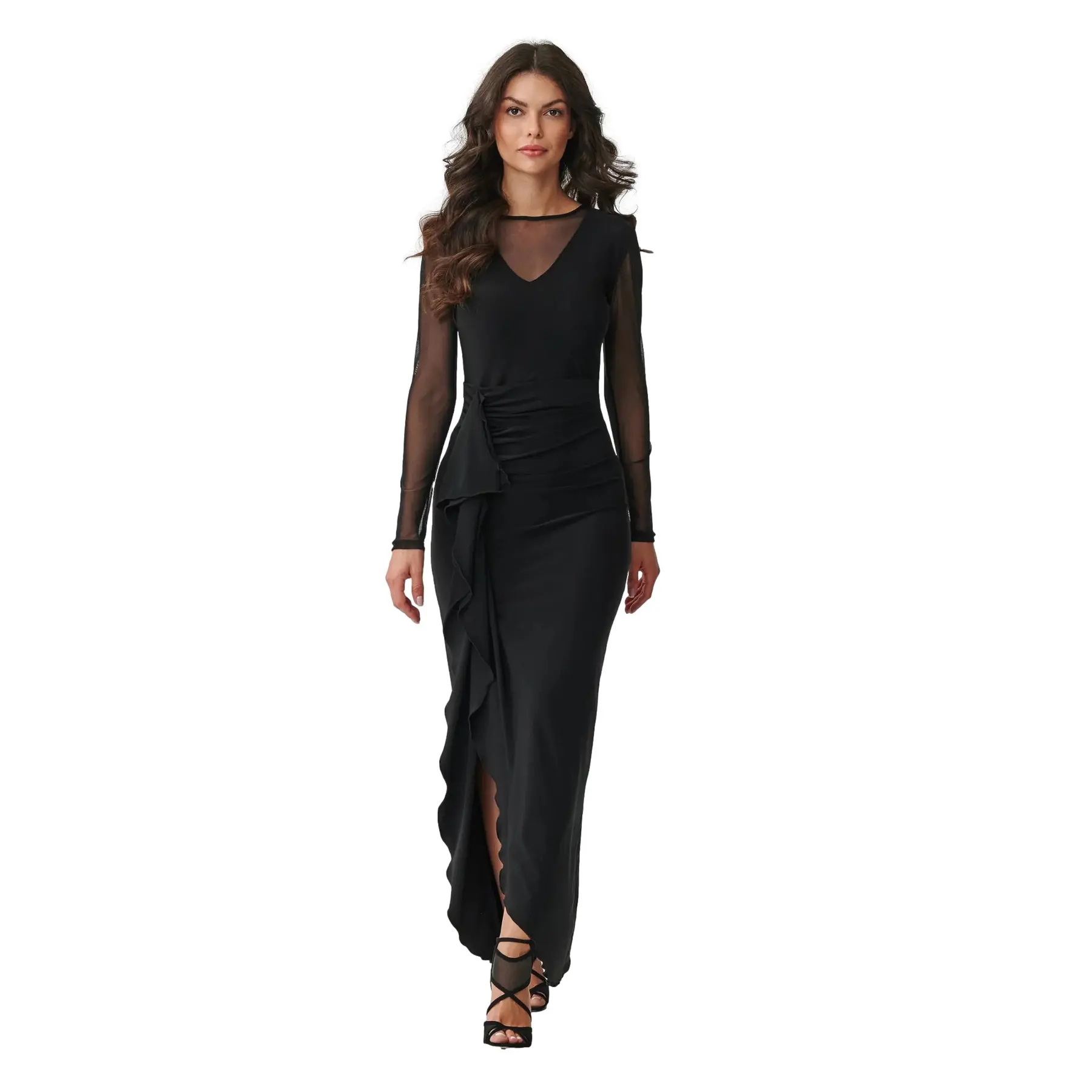 Langärmliges Tüllkleid mit Rüschen für Frauen Makadamia