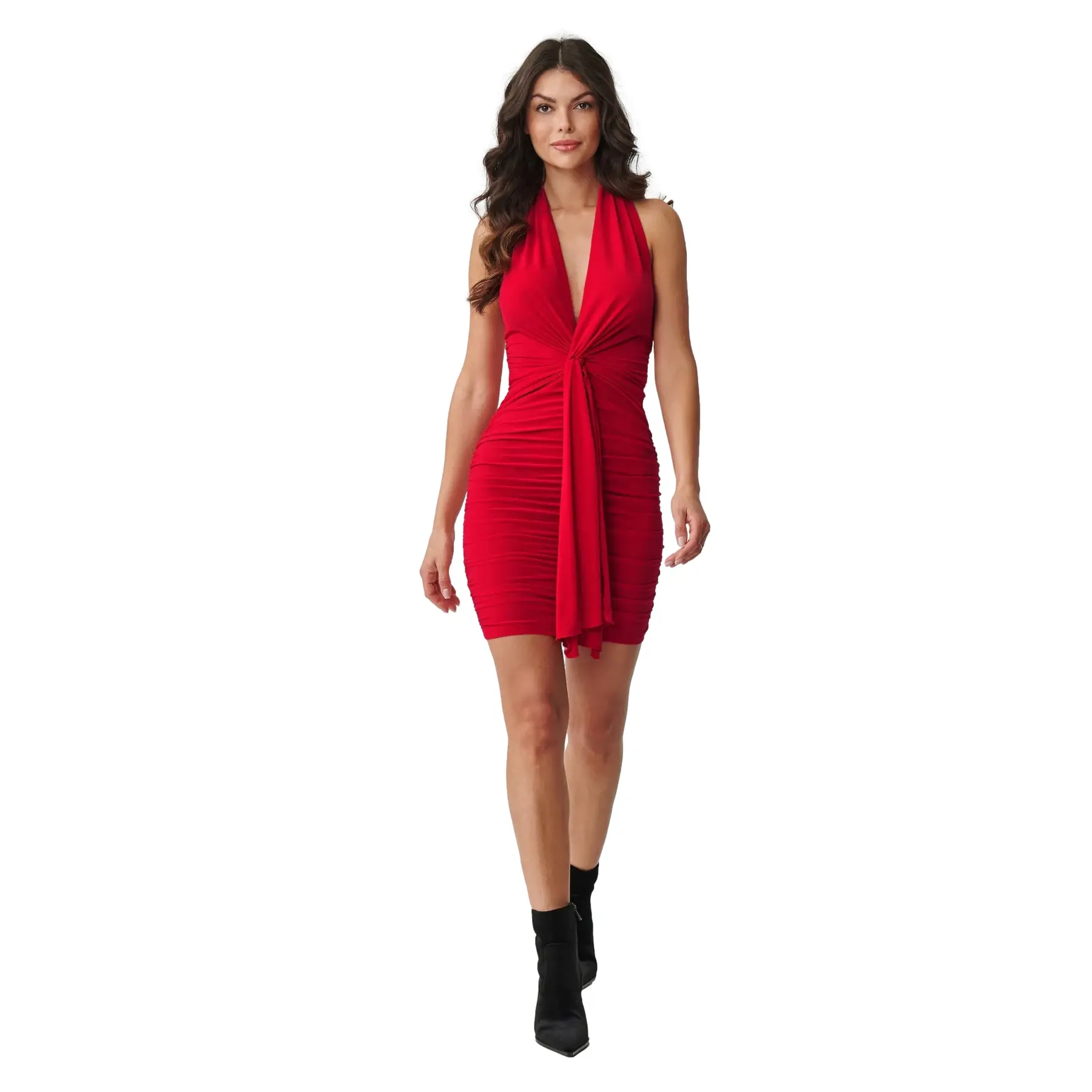 Kurzes Dekolleté Kleid Damen Makadamia