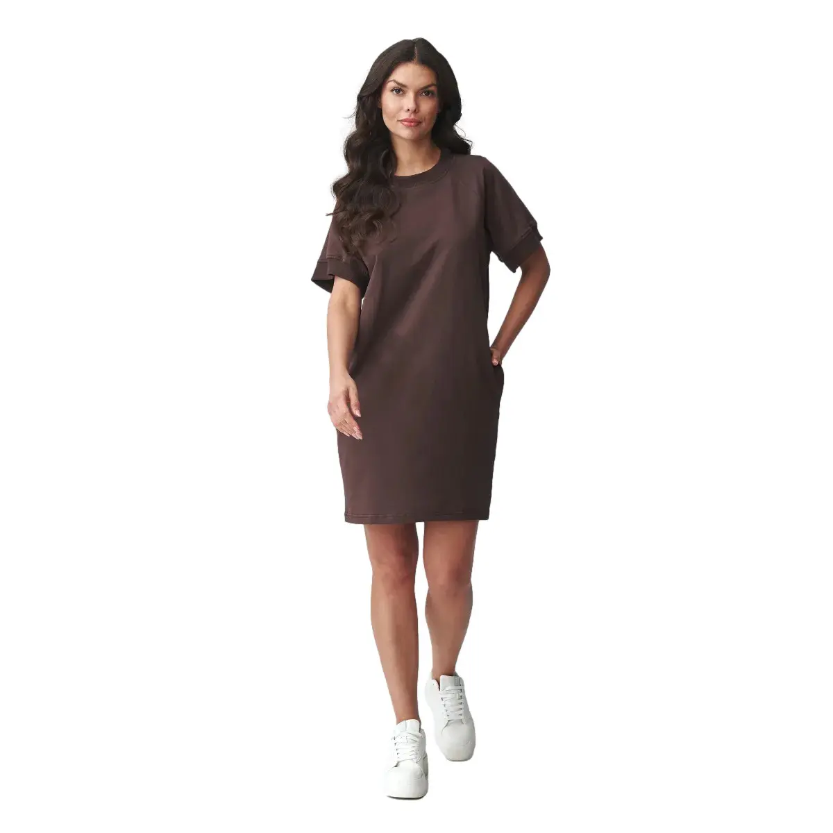 Oversized T-Shirt-Kleid Makadamia