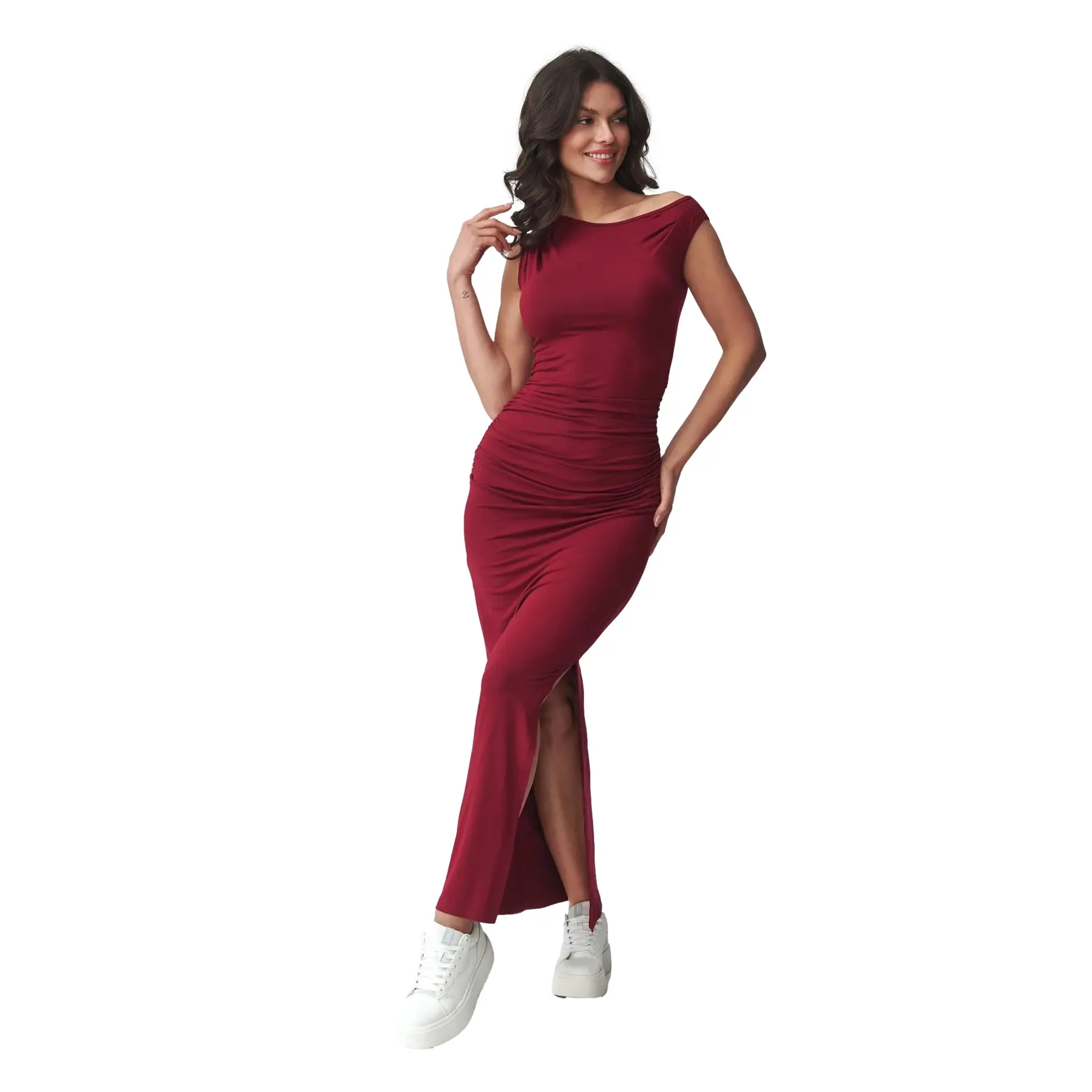 Lange, figurbetonte Kleid für Frauen Makadamia