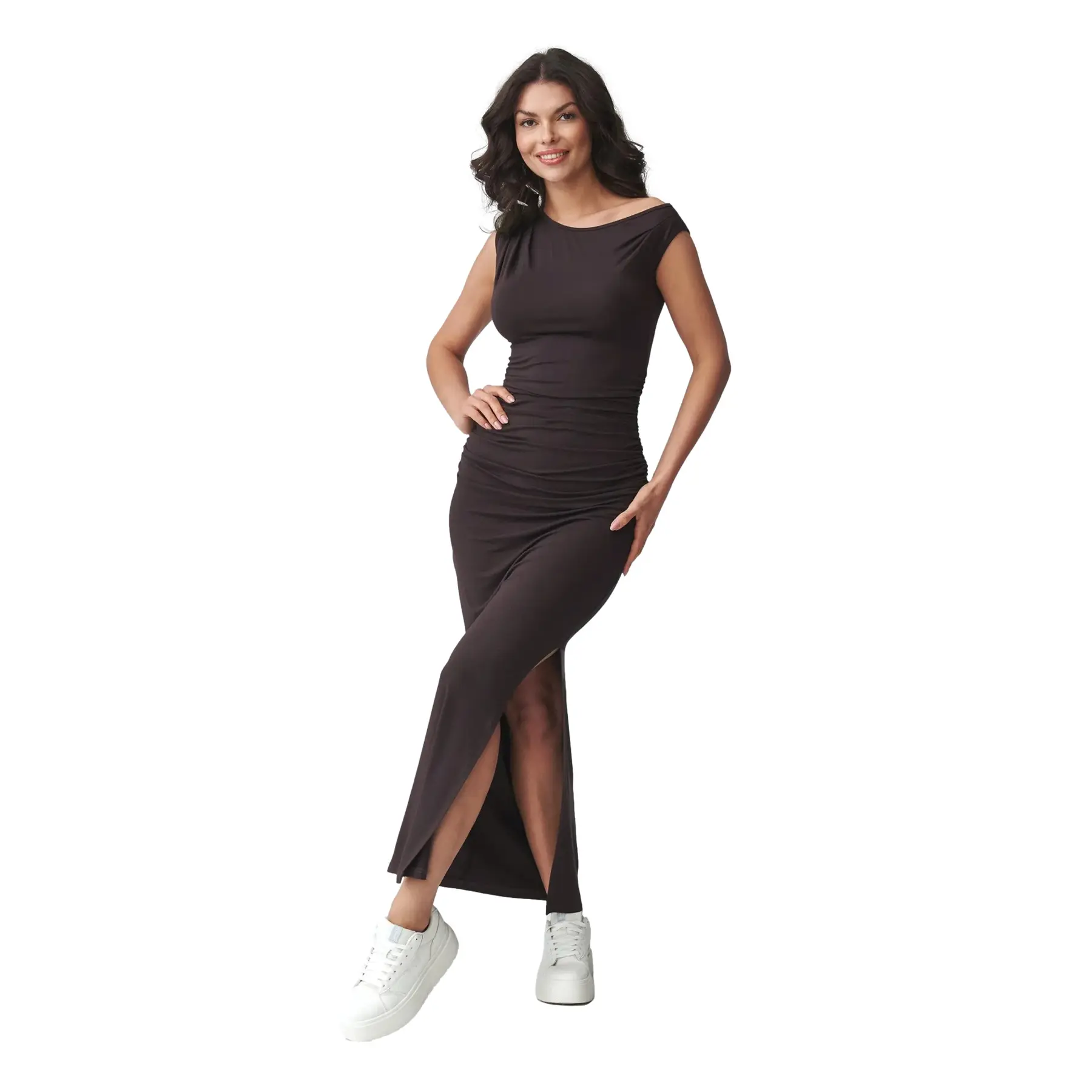 Lange, figurbetonte Kleid für Frauen Makadamia