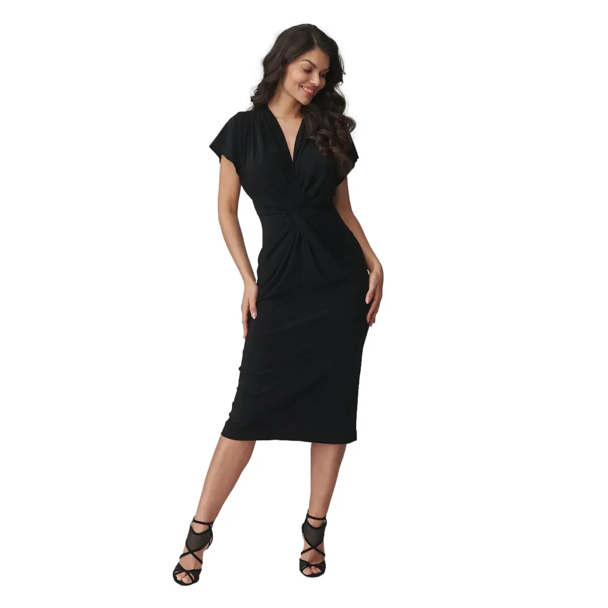 Schicke geraffte Kleid Damen Makadamia