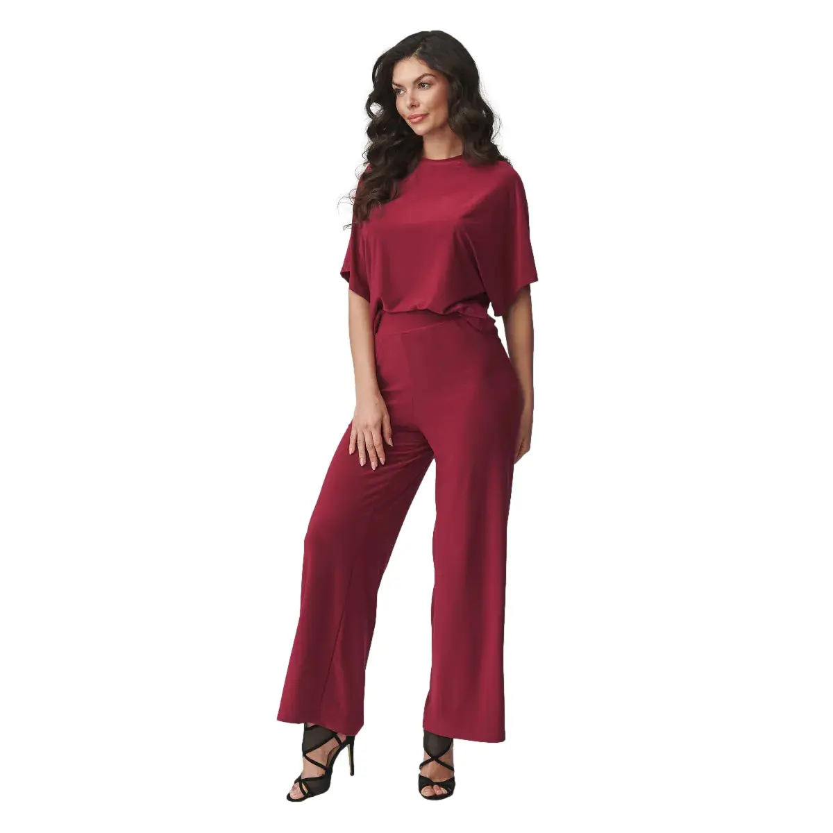Completo blusa e pantaloni larghi donna