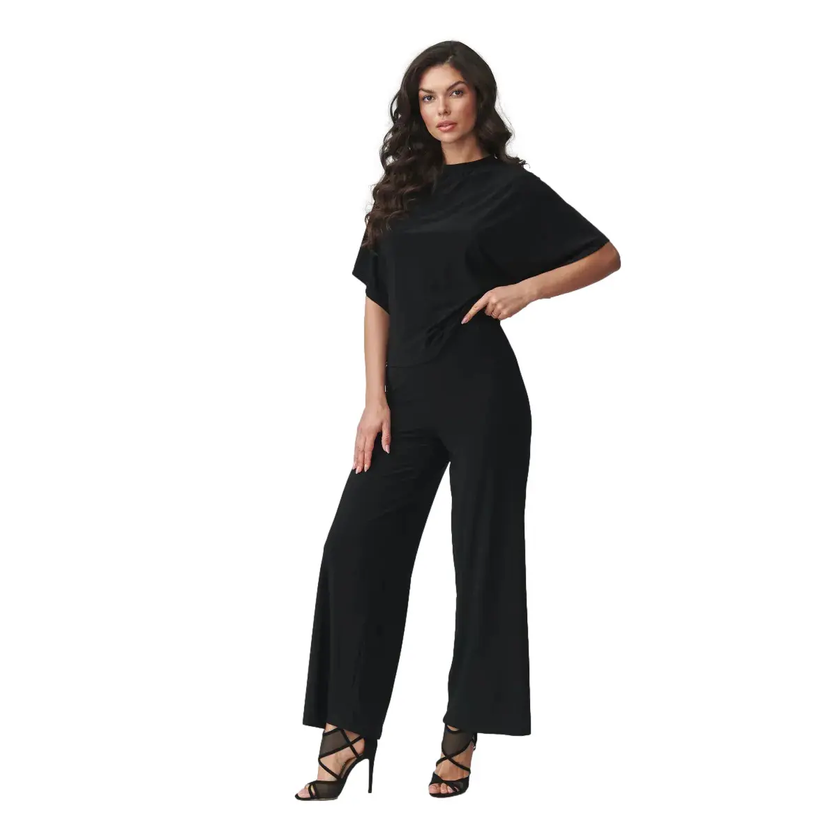 Completo blusa e pantaloni larghi donna