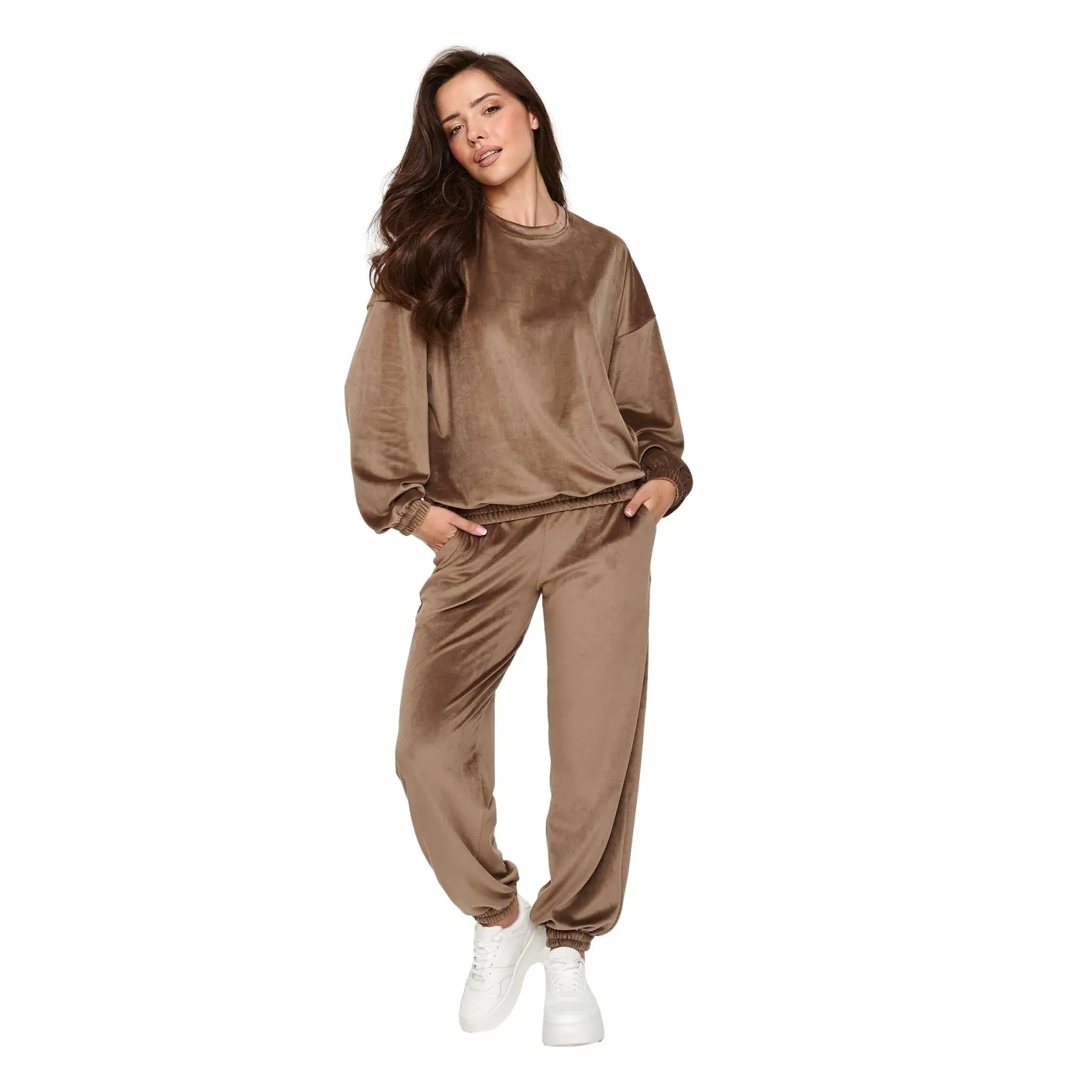 Completo in velluto con pantaloni jogger donna  M954