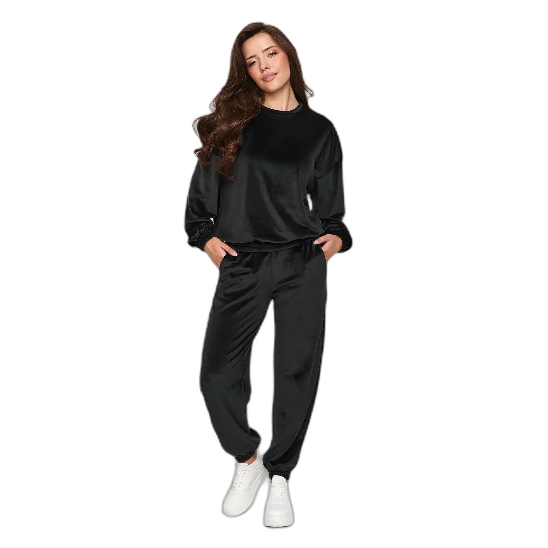 Completo in velluto con pantaloni jogger donna  M954