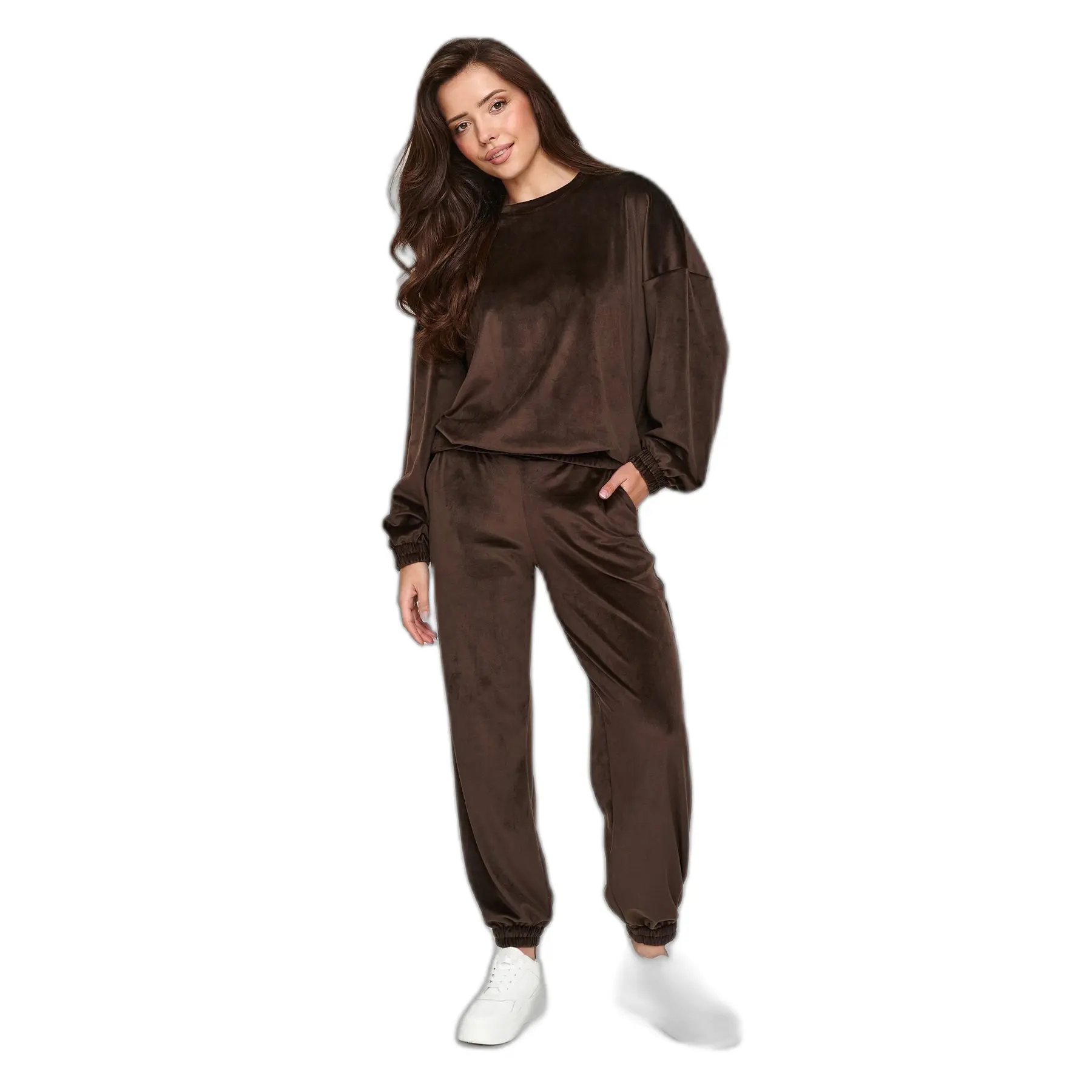 Completo in velluto con pantaloni jogger donna  M954