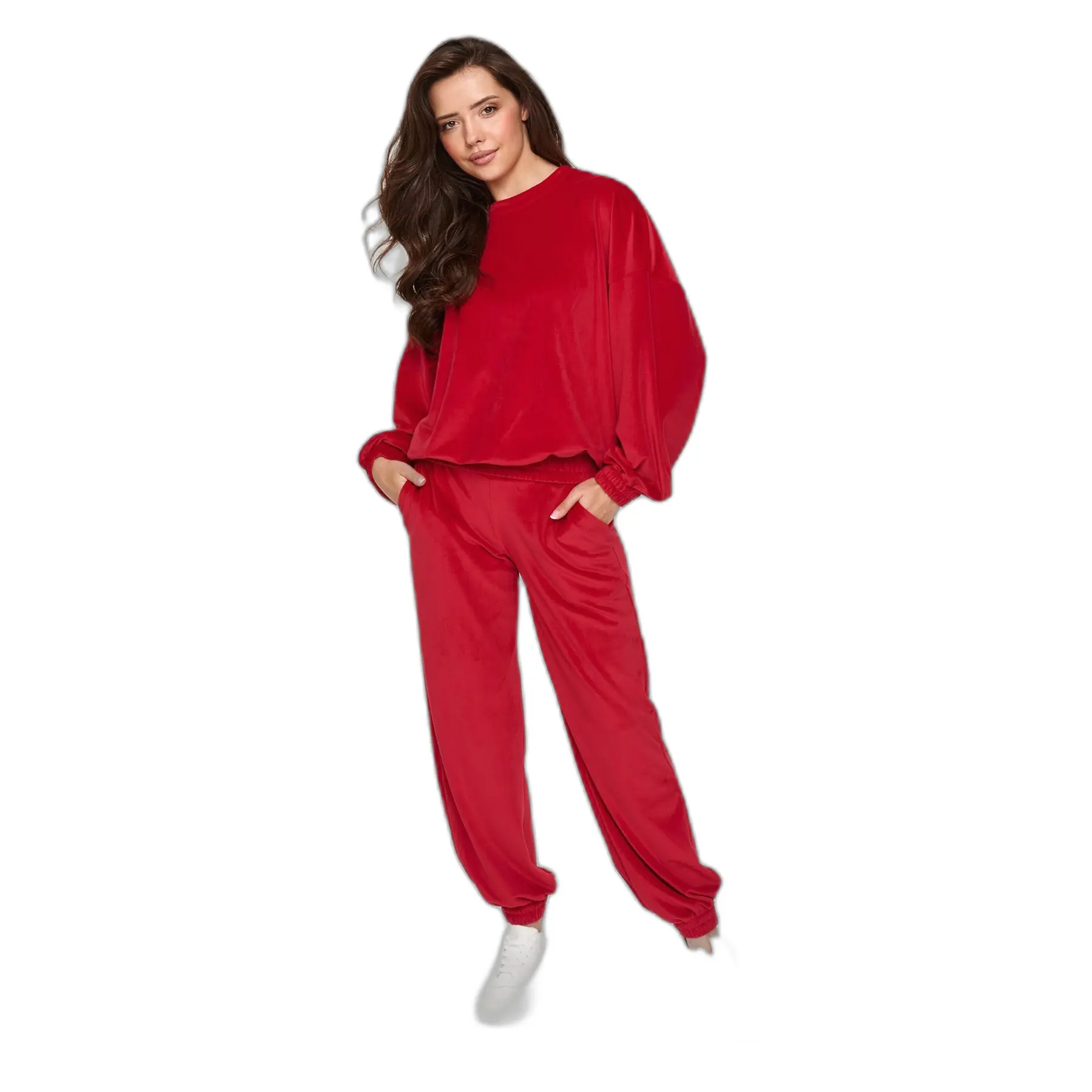 Completo in velluto con pantaloni jogger donna  M954