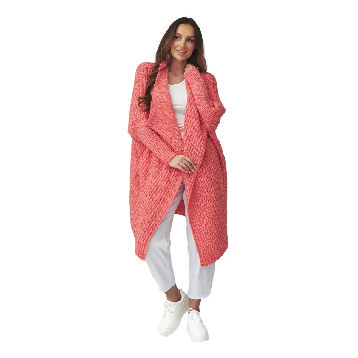 Strickjacke, oversized, Damen Makadamia
