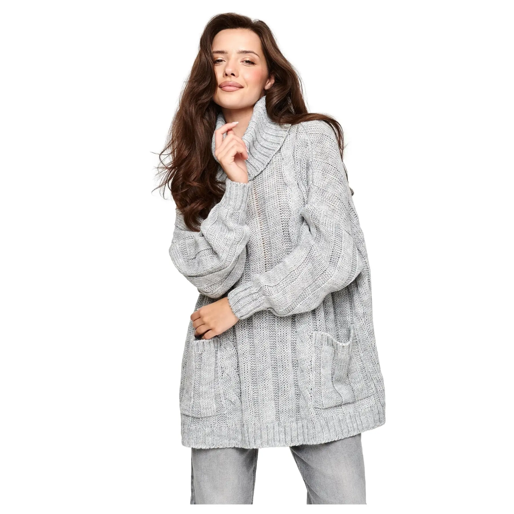Pullover mit Rollkragen Damen Makadamia S179