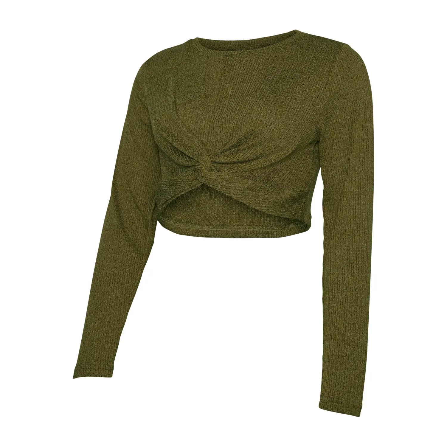T-shirt crop top a maniche lunghe donna Mamalicious Meloni