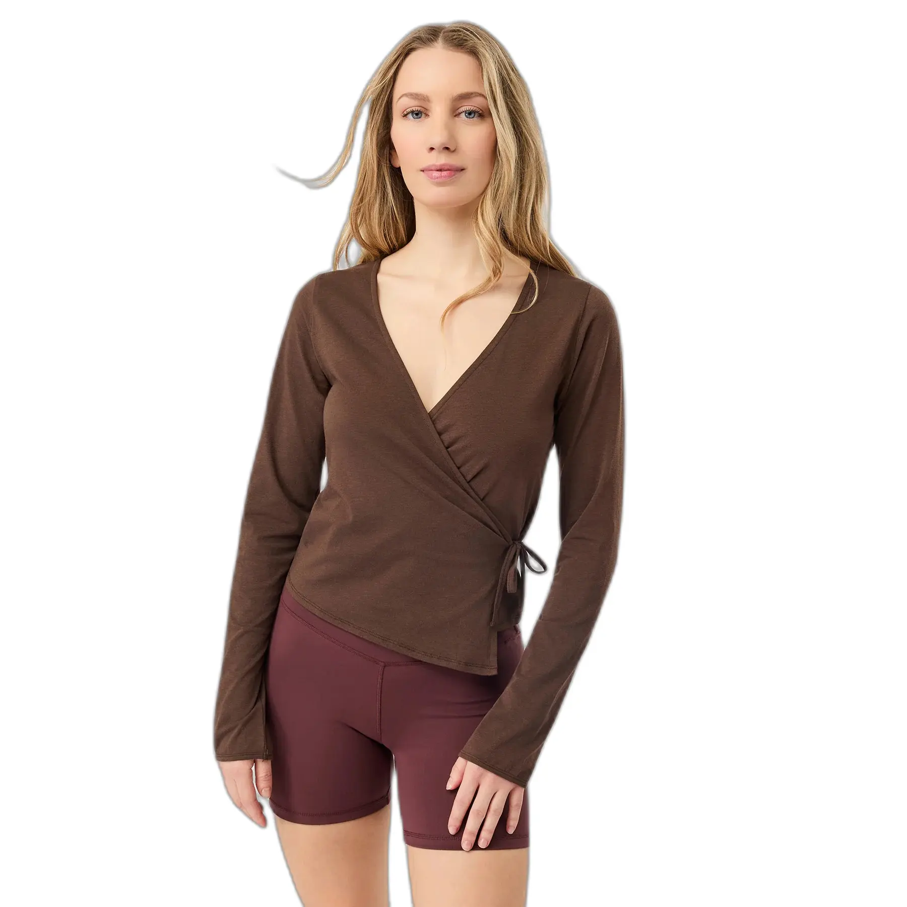 Langarmshirt mit Wickelausschnitt für Damen Mandala New Wrap