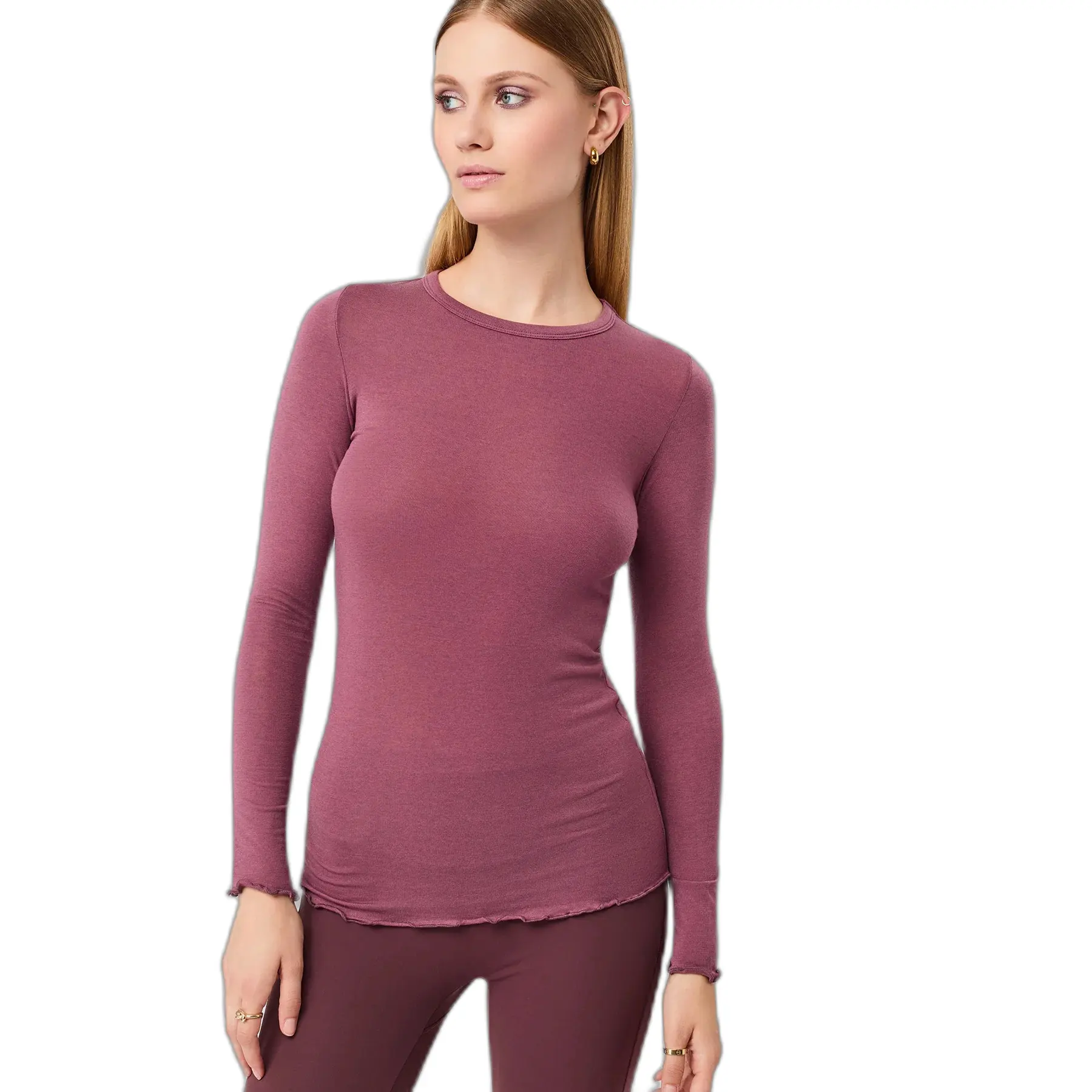 Langarmshirt aus Wolle für Frauen Mandala