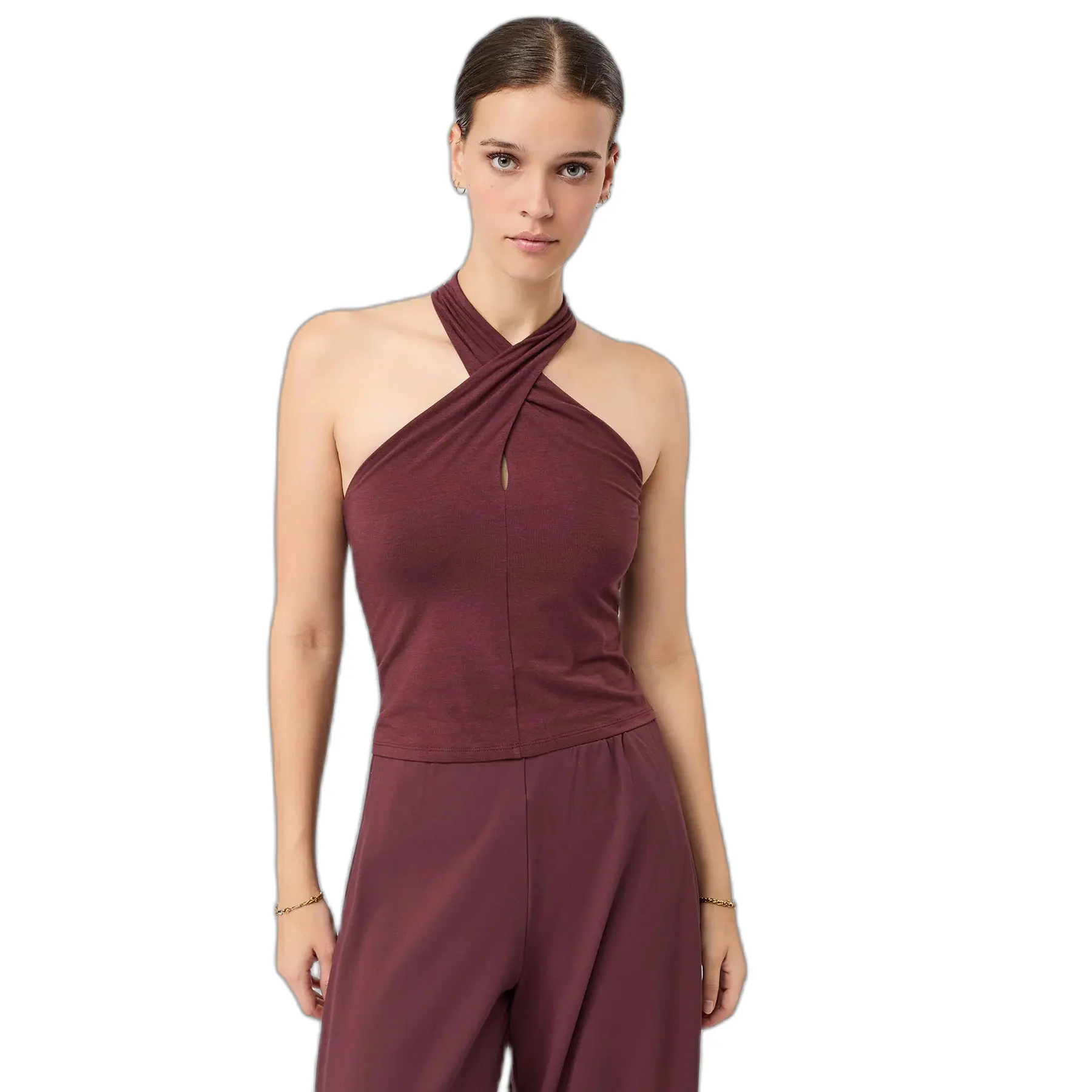 Kreuzhalter-Top amerikanischer Ausschnitt Damen Mandala Tania