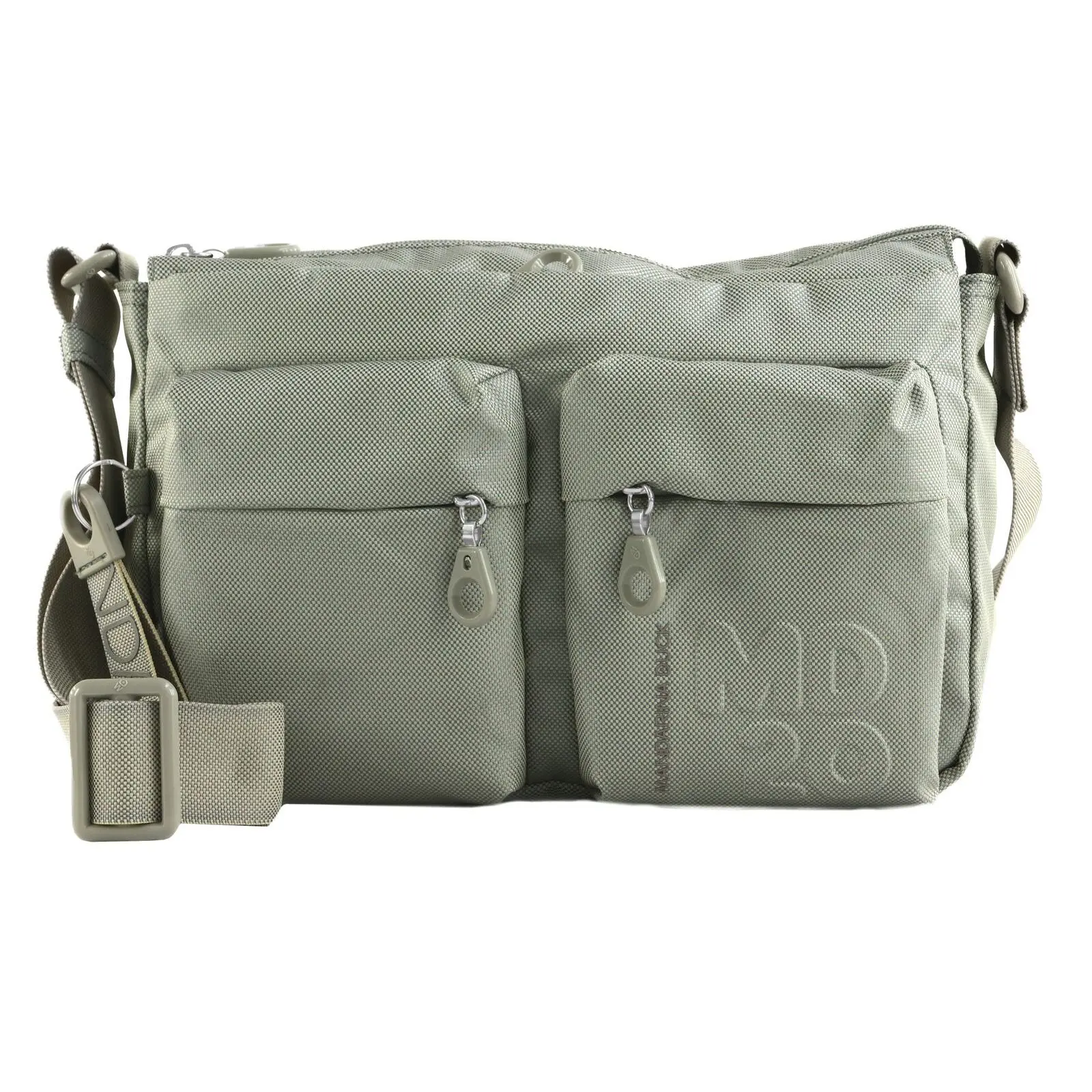 Mandarina Duck Unisex Beige Medium Shoulder Bag With Double Front Pocket Md20