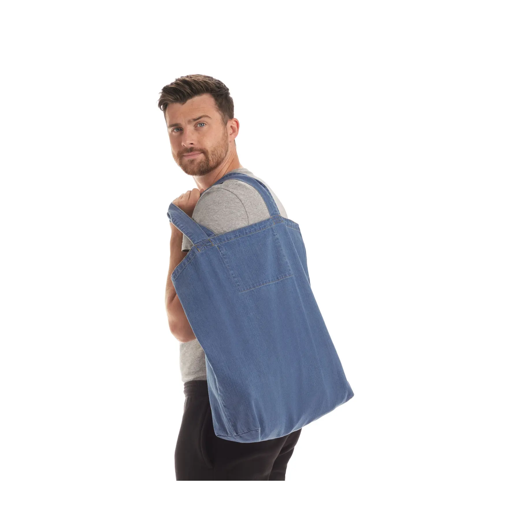 Große Denim-Shopper-Tasche Mantis