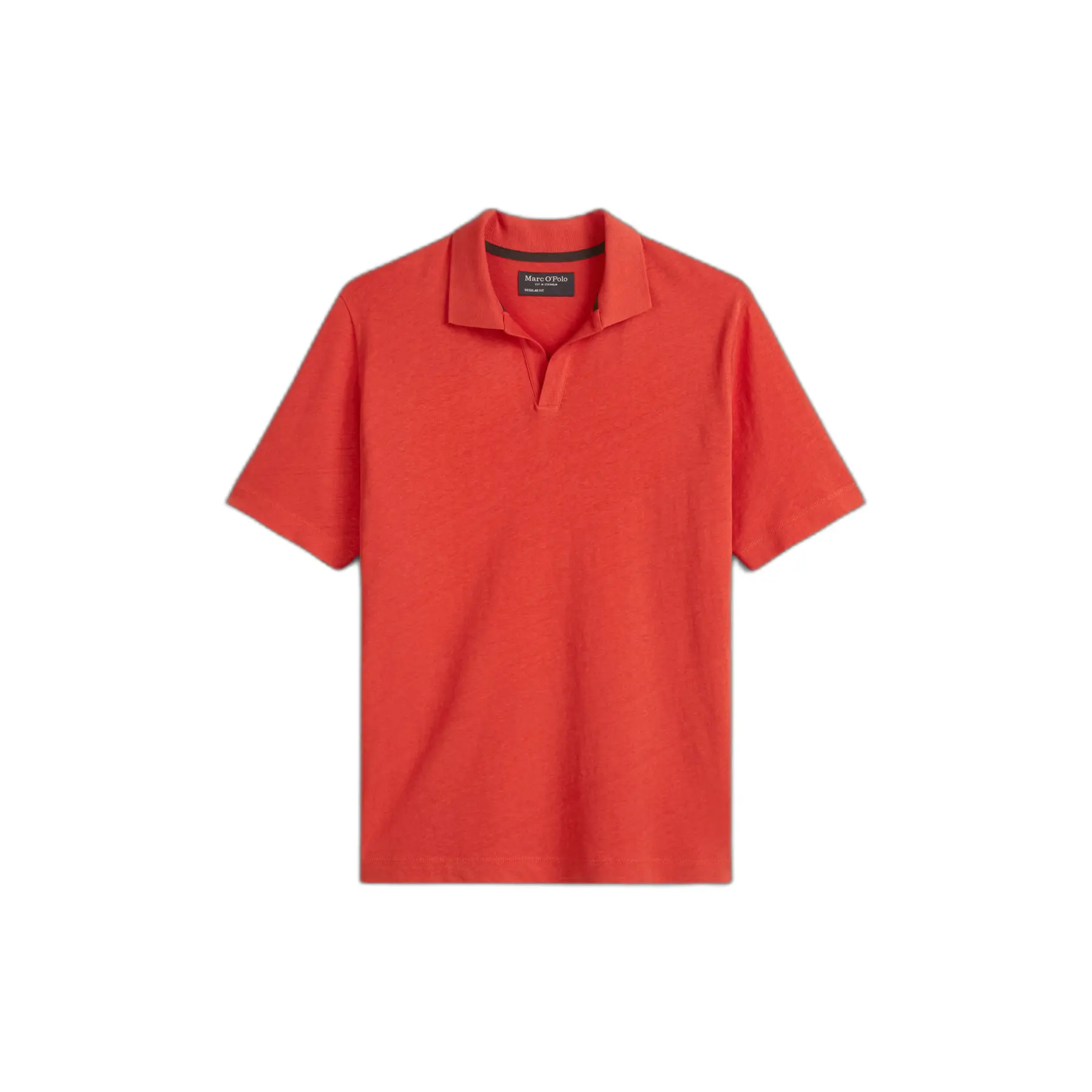 Polo in cotone misto lino con colletto alla francese Marc O'Polo