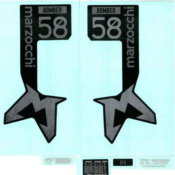 Fietsvork sticker Marzocchi 2024 Bomber 58