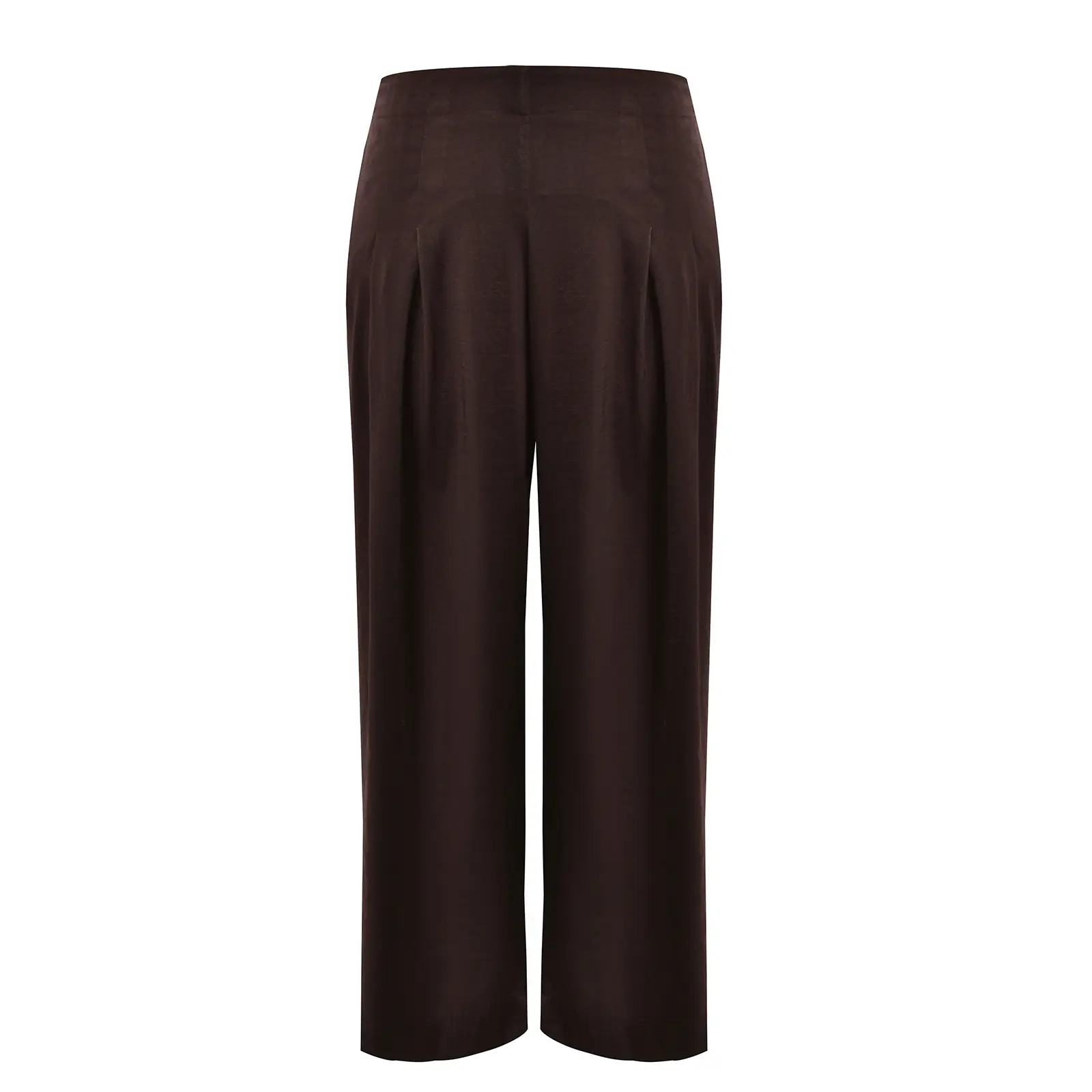 Weit geschnittene Satin-Hose mit hohem Bund für Damen Mat Fashion