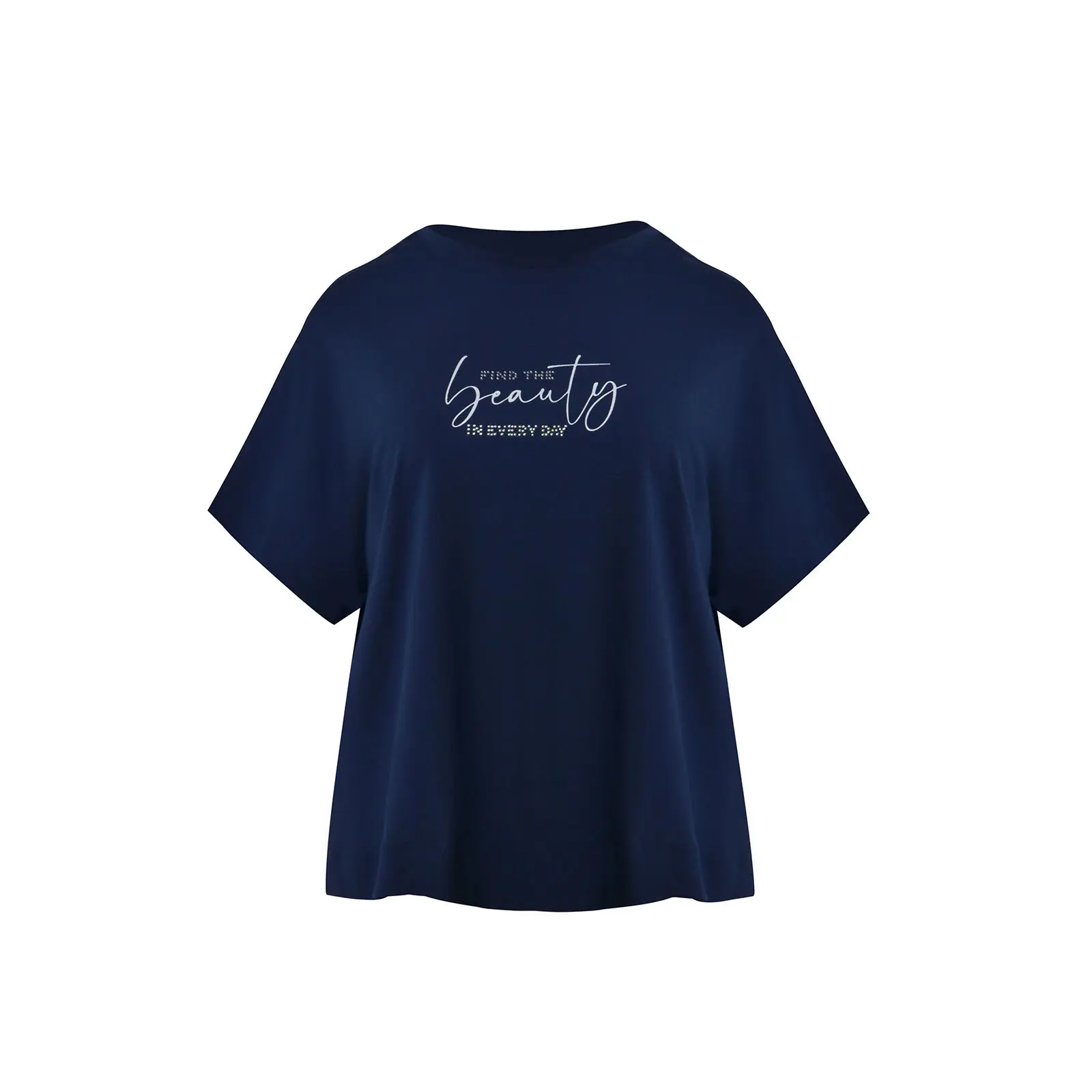 T-Shirt mit Strass-Logo Damen Mat Fashion