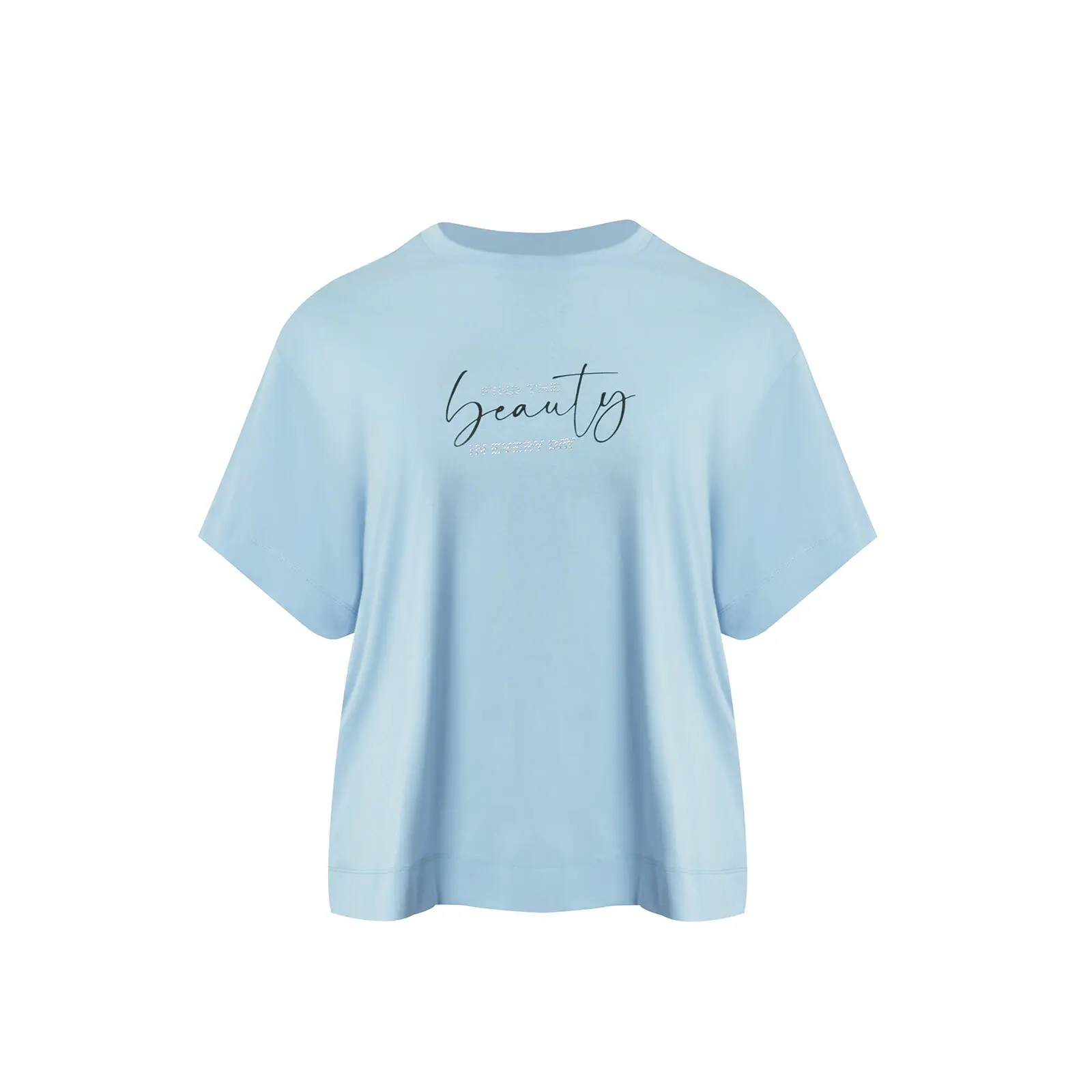 T-Shirt mit Strass-Logo Damen Mat Fashion