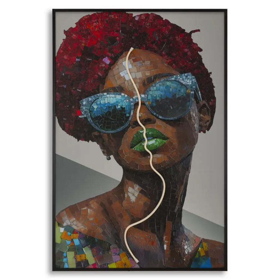 Wanddekorationsbild mit LED Mauro Ferretti Afro