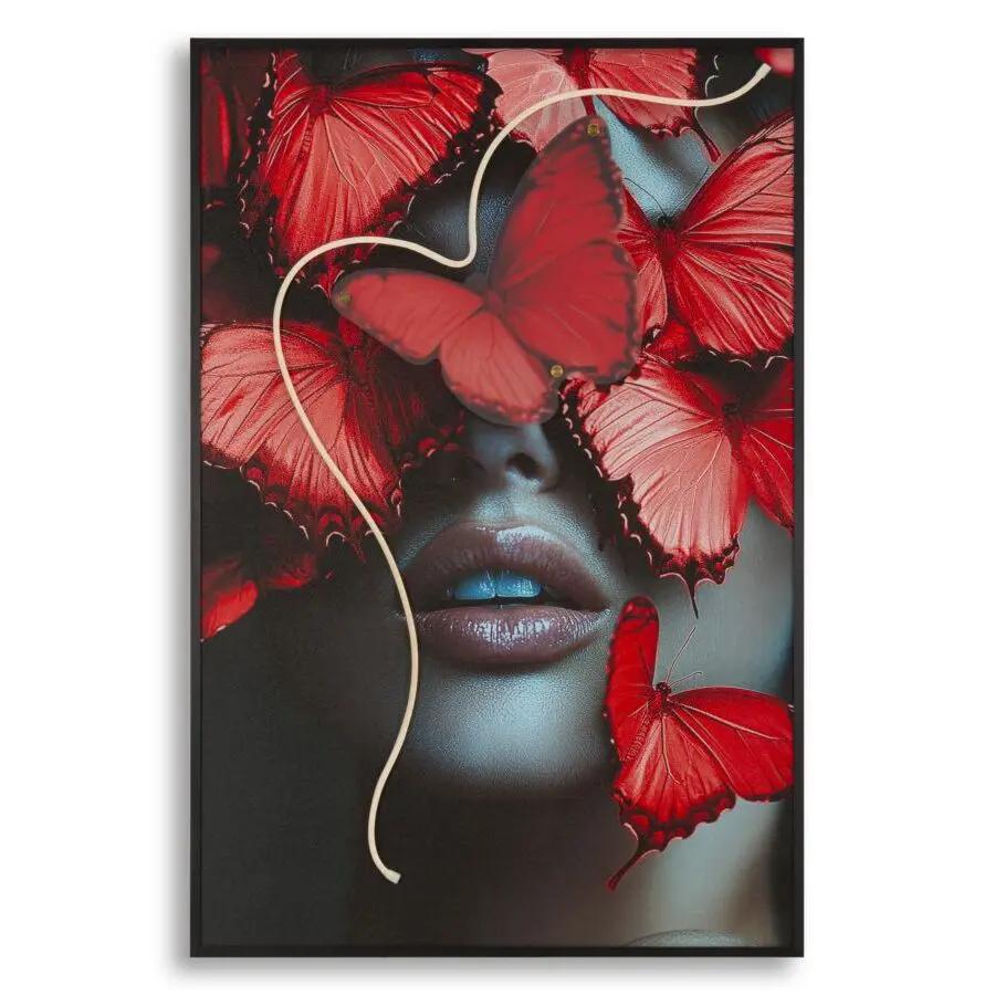 Wanddekorationsbild mit LED Mauro Ferretti Butterflies
