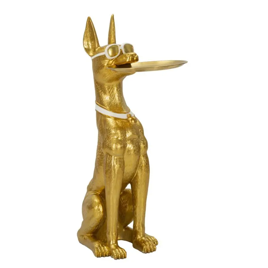 Statuette Chien Pit avec plateau Mauro Ferretti