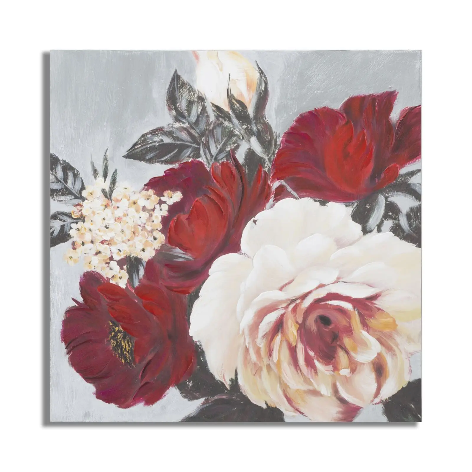 Wanddekoration Leinwandmalerei rote Blume Mauro Ferretti