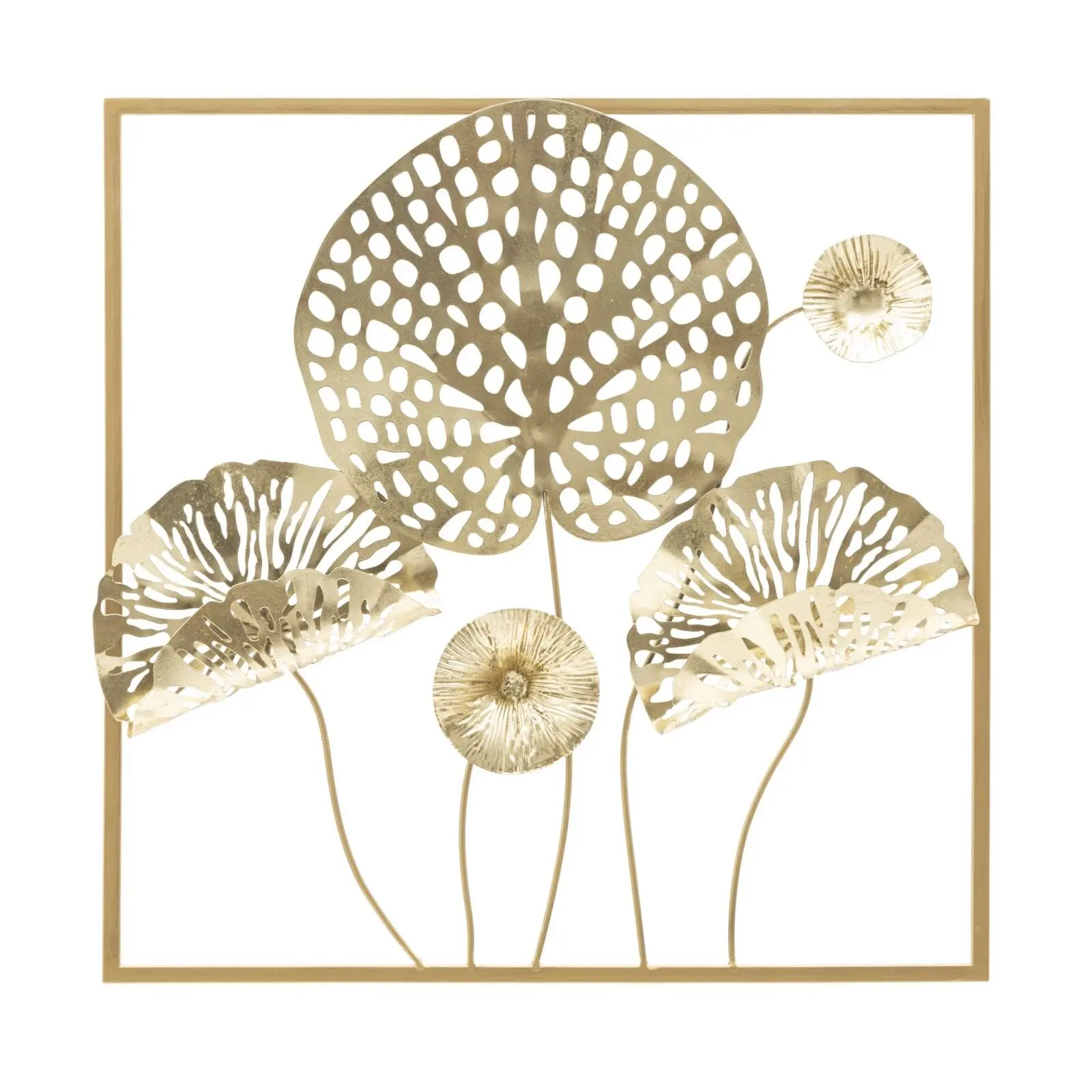 Wanddecoratie Mauro Ferretti Gold Flowers