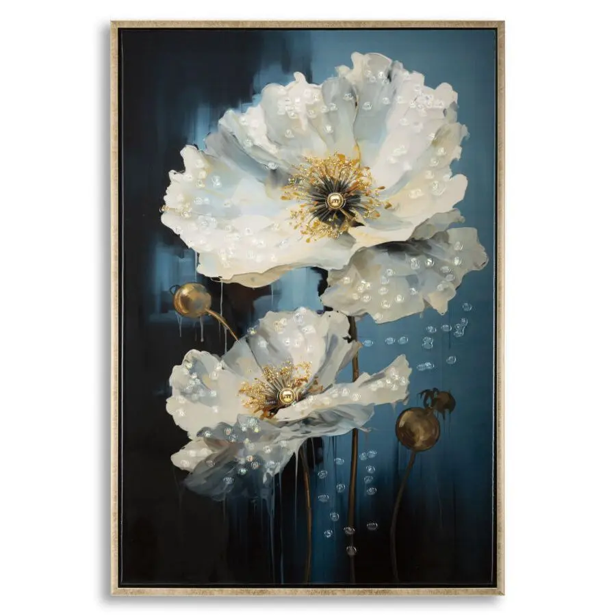 Wanddekoration Leinwandmalerei mit Rahmen Mauro Ferretti Laccato Bluey