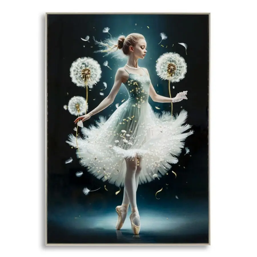 Décoration murale peinture sur toile avec cadre Mauro Ferretti Laccato Dancing A