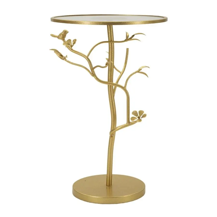 Mauro Ferretti Table Basse En Métal Doré Et Verre, Ø 38 X 60 Cm - Image 2