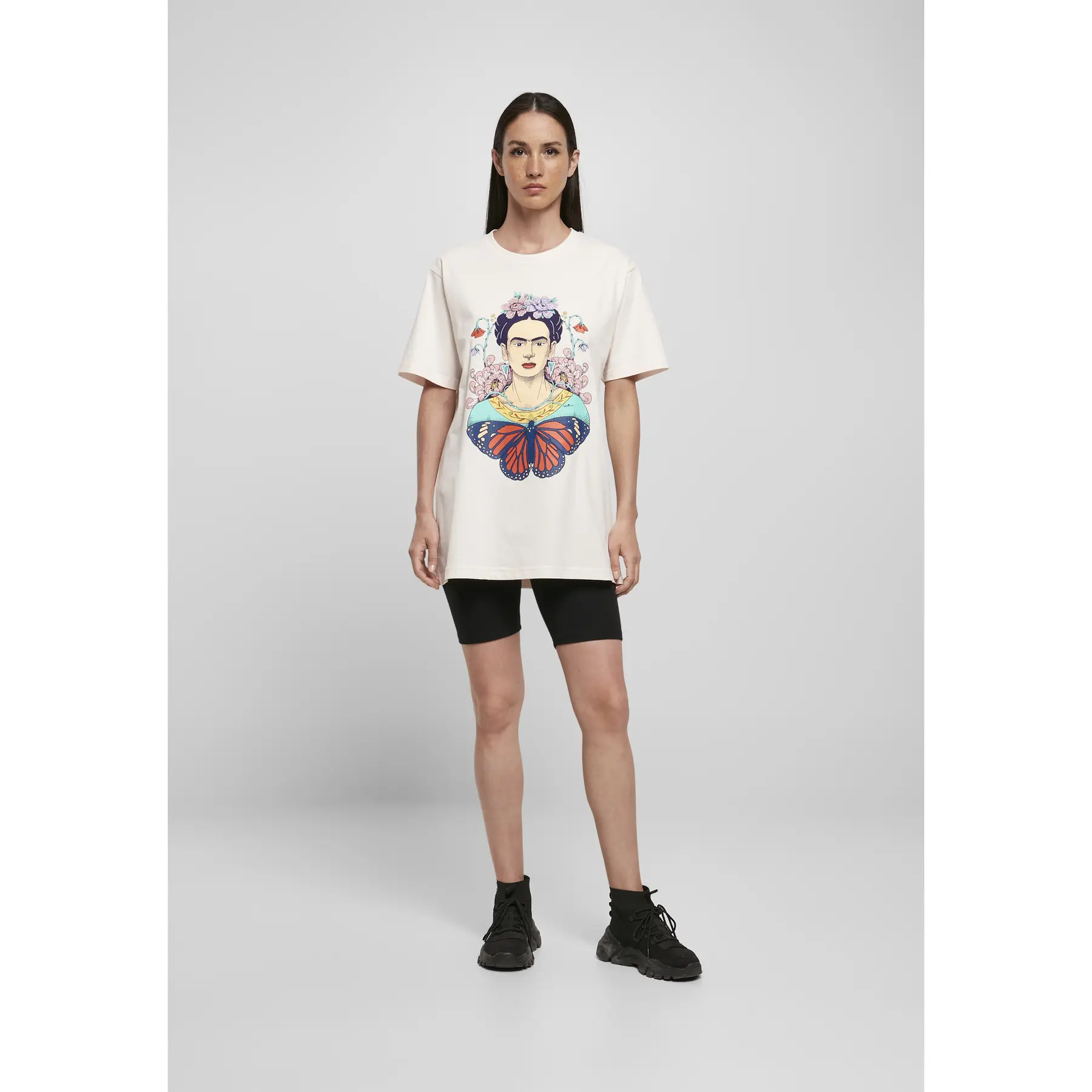 Damen-T-Shirt Urban Classics Ladies Frida Kahlo Butterfly