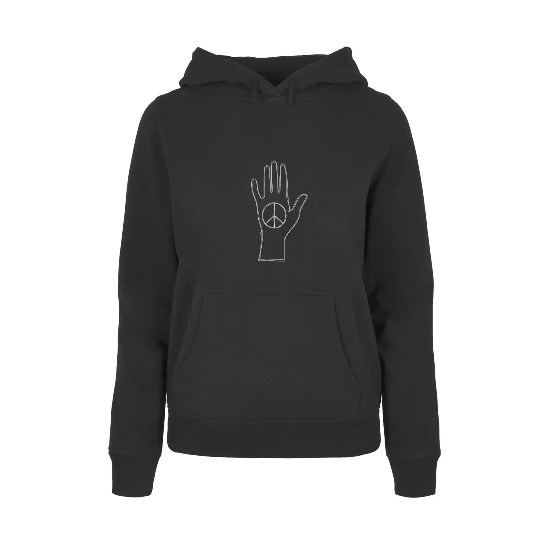 Felpa con cappuccio da donna  Scribble Hand Black Basic