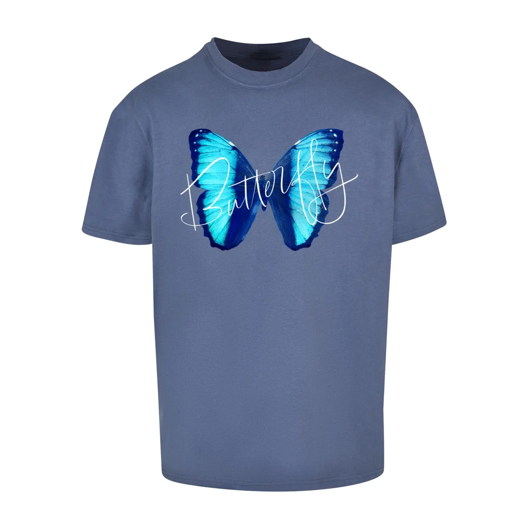 Oversized T-Shirt Merchcode Butterfly Blue Heavy