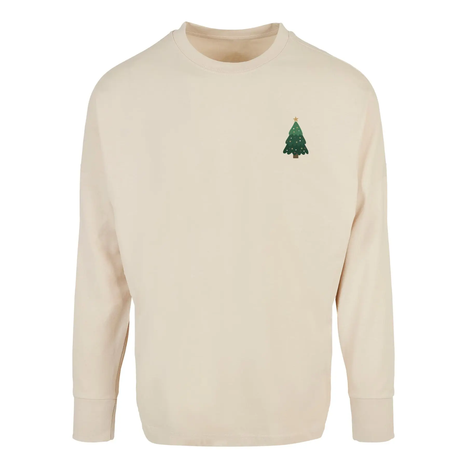 Oversize Langarm-T-Shirt Merchcode Christmas Holly Jolly Mood
