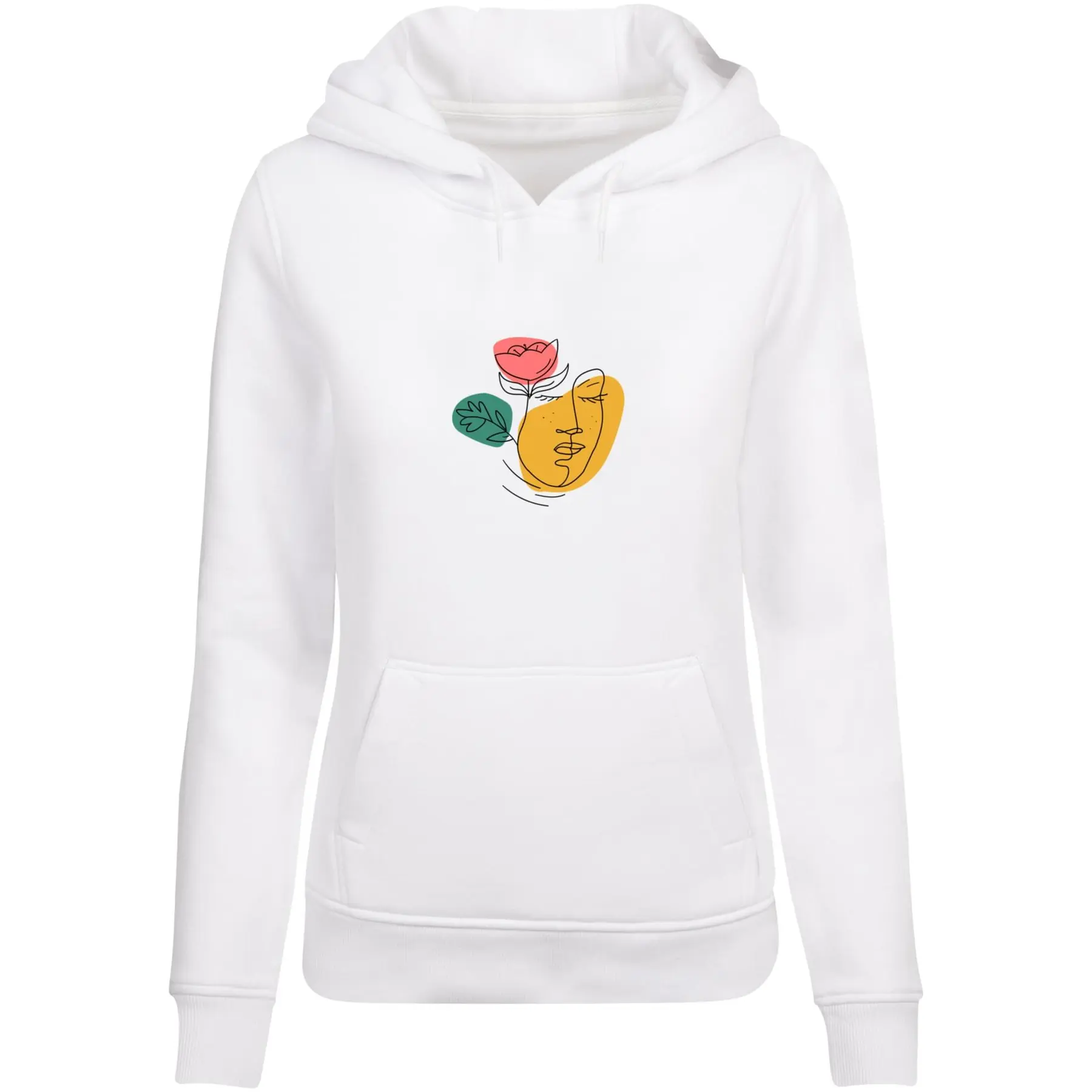 Hoodie Damen Merchcode Woman And Flower