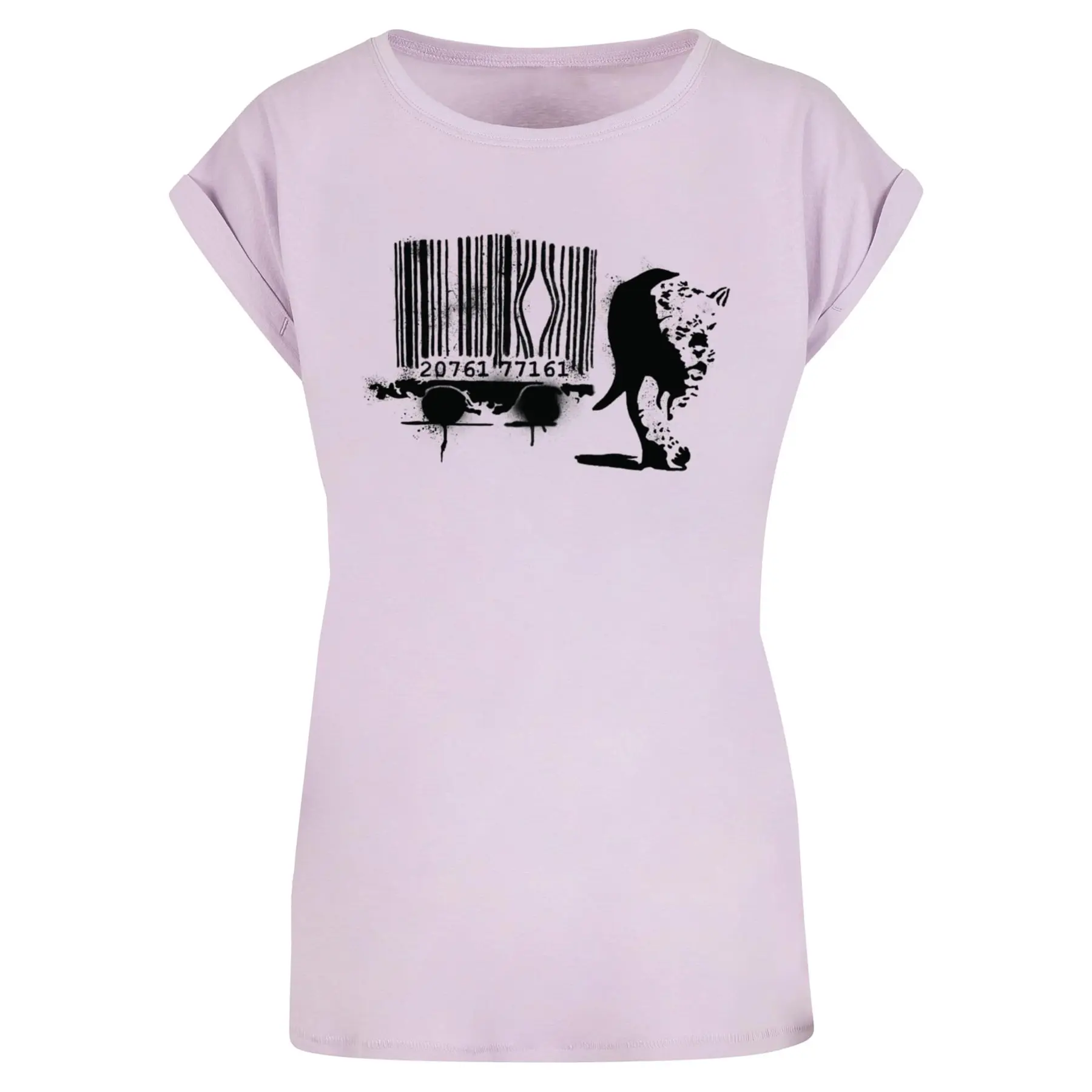 Oversized T-Shirt Merchcode Brandalised Barcode Leopard Circle T-Shirt