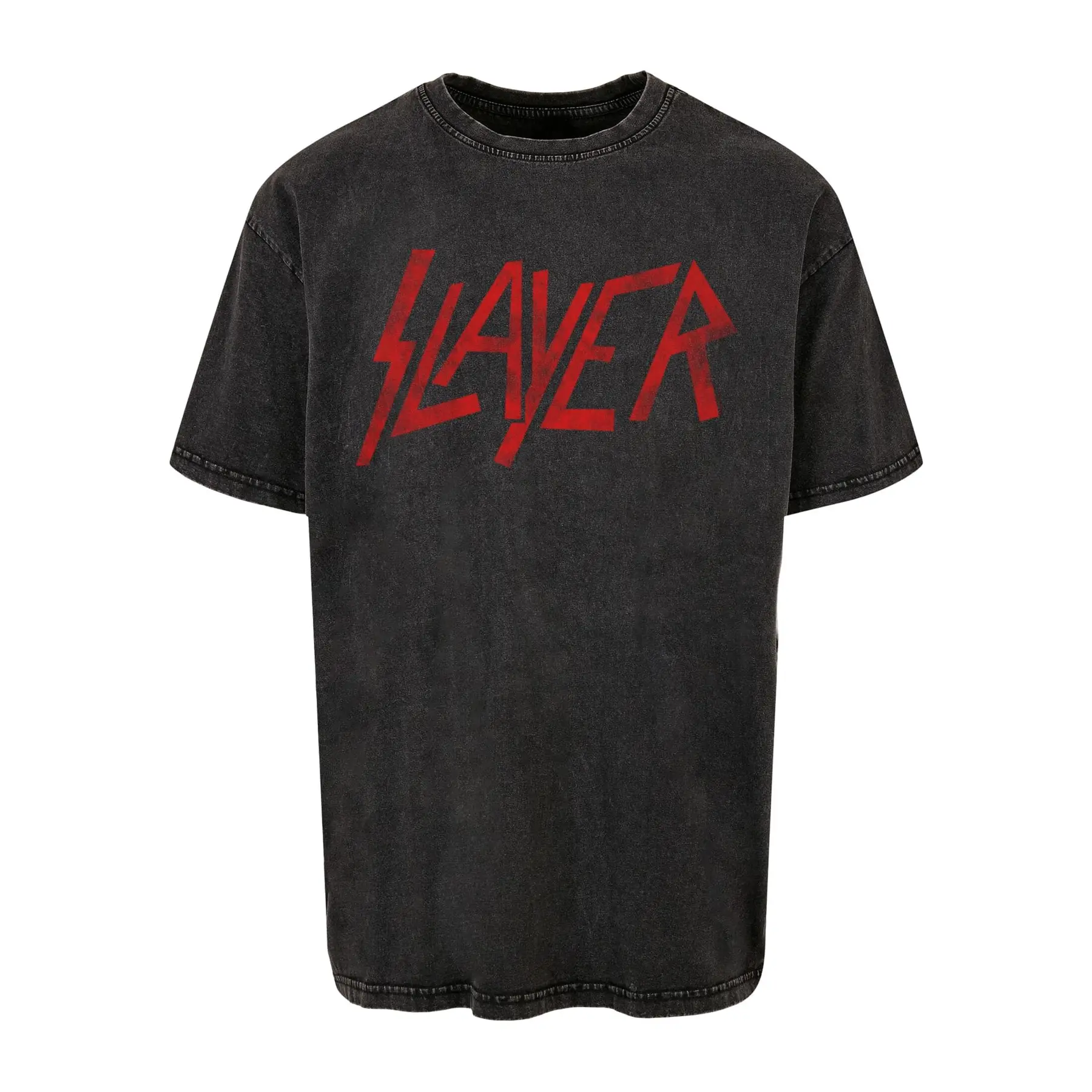 Oversized T-Shirt Merchcode Slayer - Distressed Logo Acid Washed