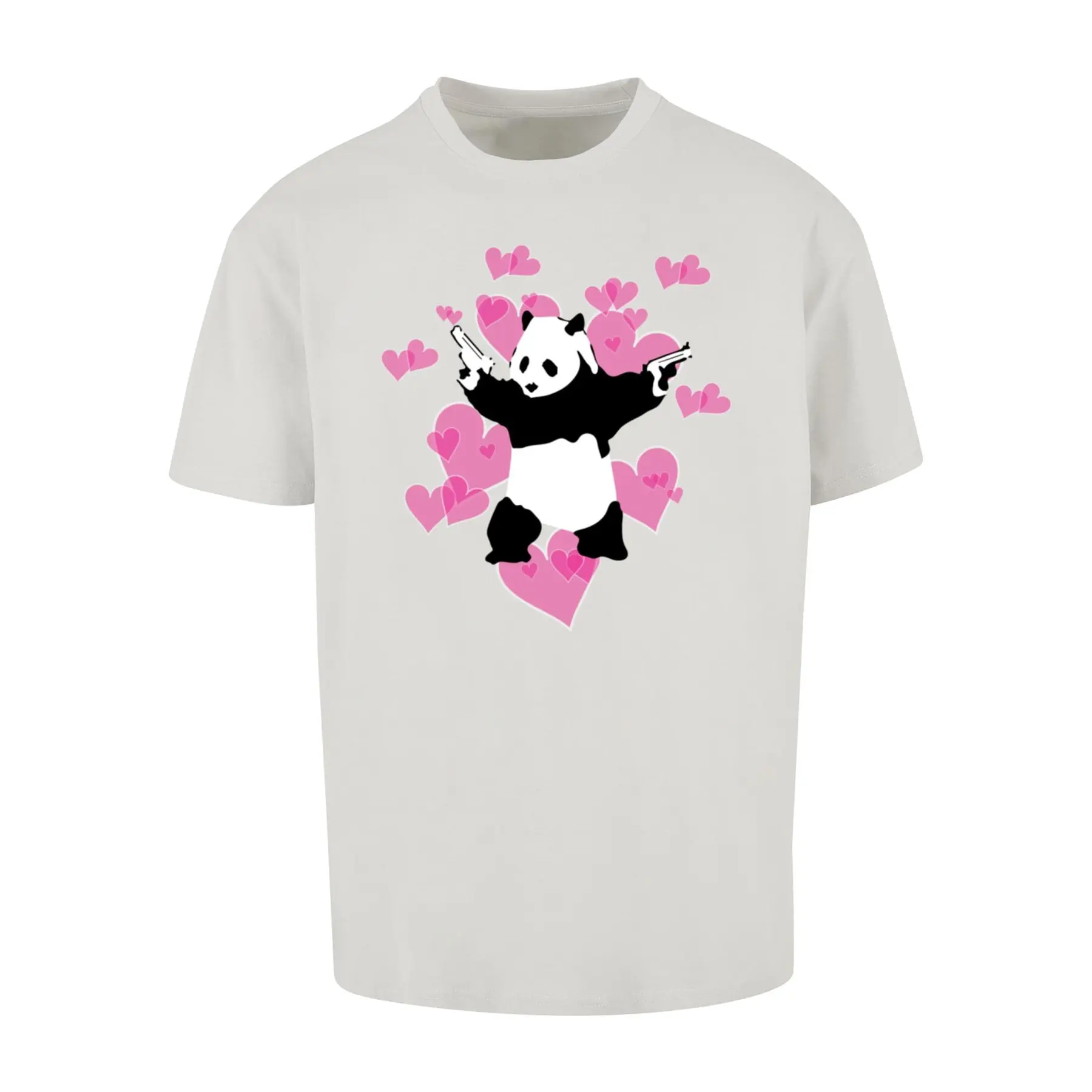 Übergrößtes, dickes T-Shirt mit Panda- und Herzmuster Merchcode Brandalised