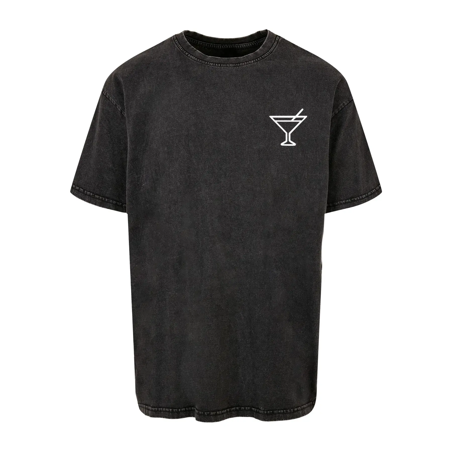 Dunkel gewaschenes Oversize-T-Shirt Merchcode Summer Cocktail Acid