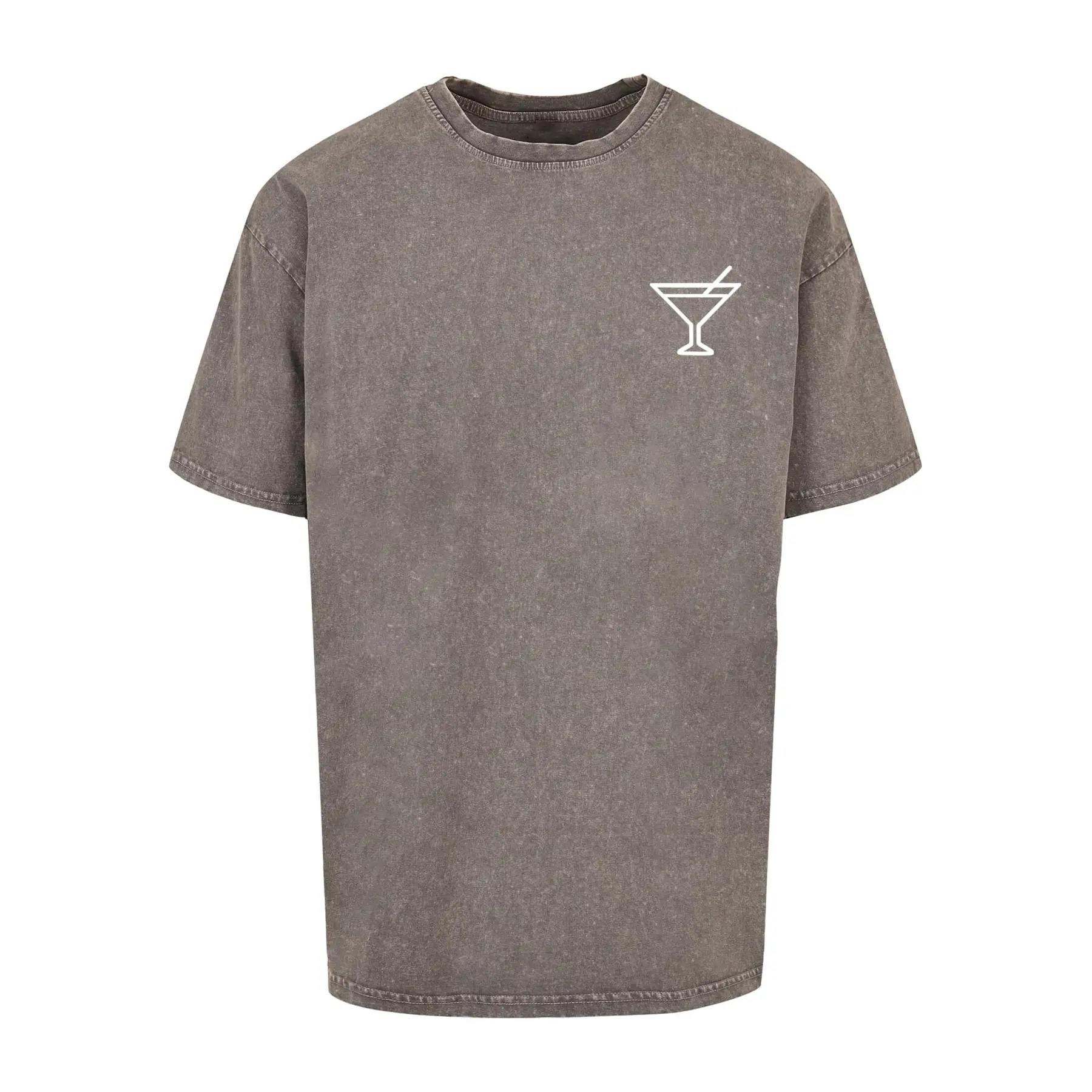 Dunkel gewaschenes Oversize-T-Shirt Merchcode Summer Cocktail Acid
