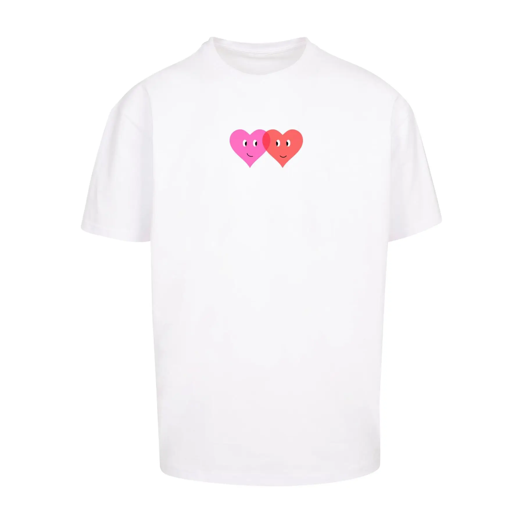 Oversize-T-Shirt Merchcode Hugs & Love - Two Hearts Heavy