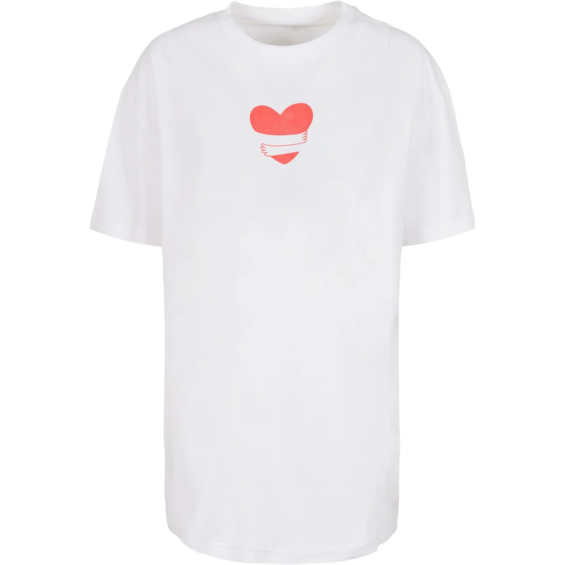 Oversized-T-Shirt, Damen Merchcode Hugs & Love - Heart Hug