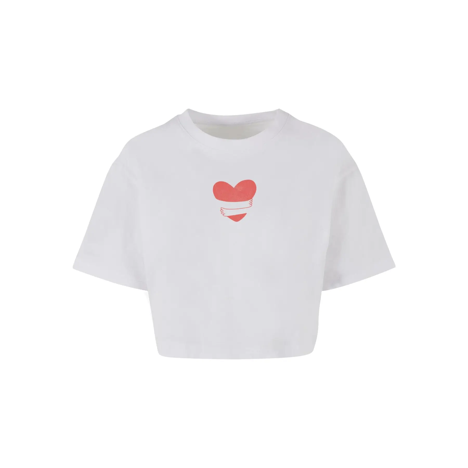 Oversized Kurzarm-T-Shirt für Frauen Merchcode Hugs & Love - Heart Hug