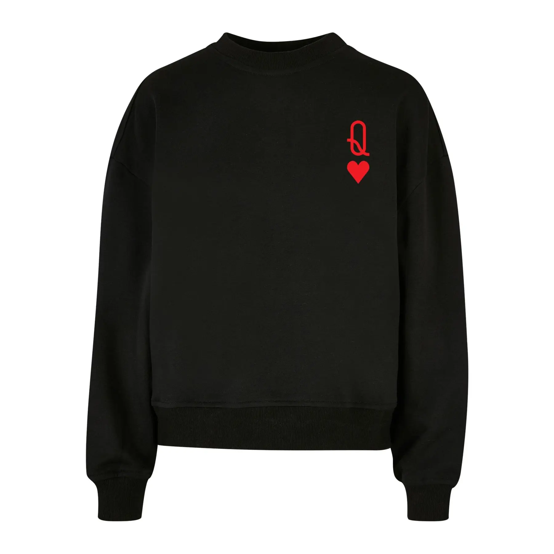 Sweatshirt mit Rundhalsausschnitt Oversize Damen Merchcode Hugs & Love - Queen of Hearts
