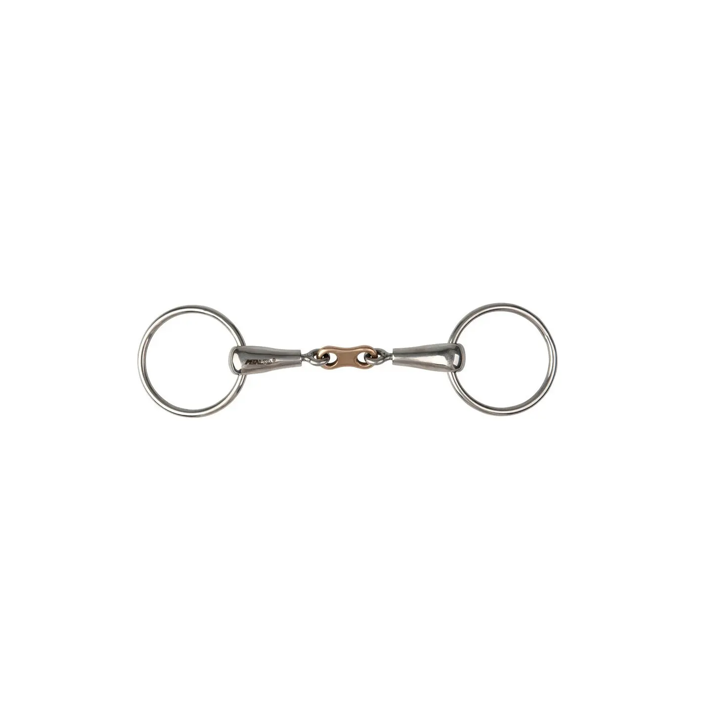 Morso a 2 anelli per cavalli con gomma Metalab Francois Gautier Pinchless