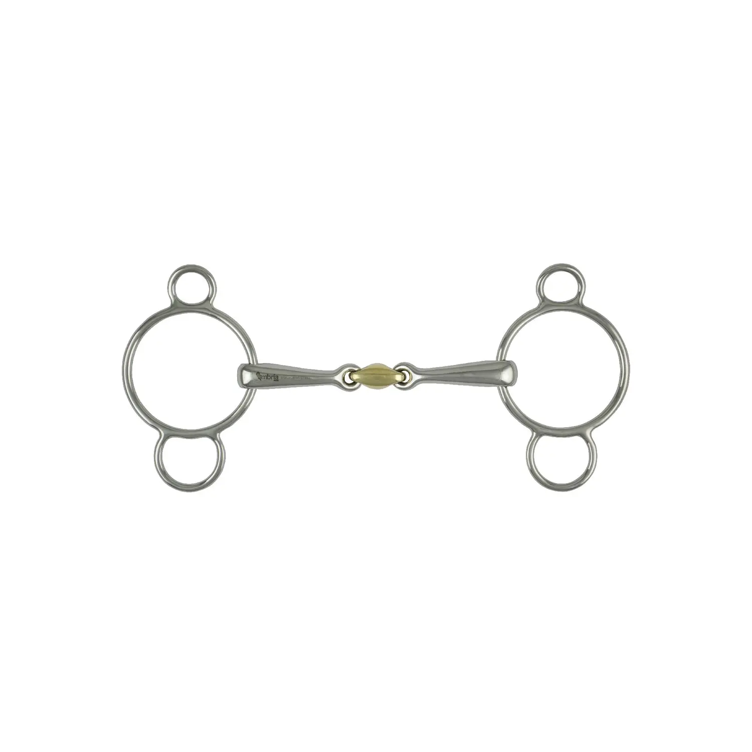 Mundstück mit 3 Ringen für Pferd aus Messing Metalab